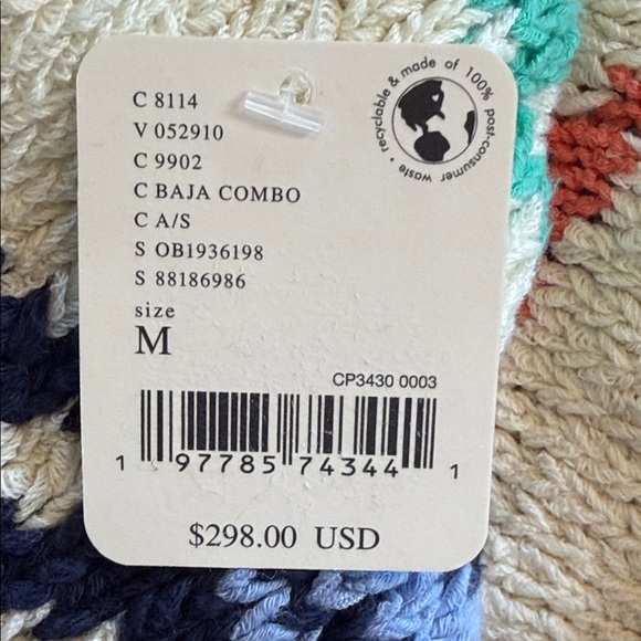 NWT Free People Baja Baby Hooded Cardigan Sz M Canyon Vibes Crochet Crop Chunky - Picture 12 of 13